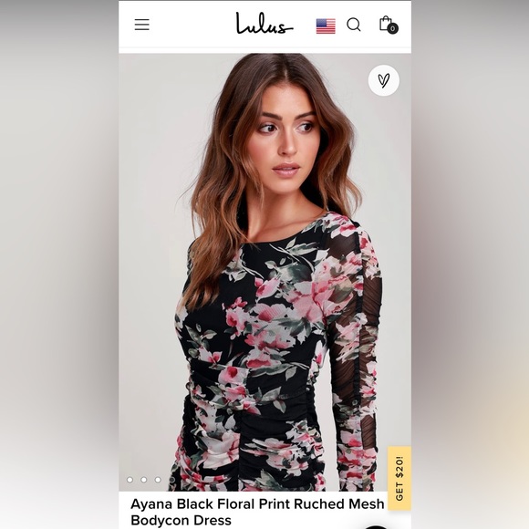 Floral Print Ruched Mesh Bodycon - Picture 3 of 8